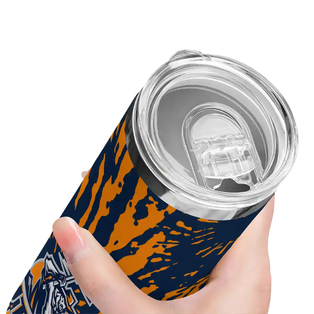 customized-utep-miners-metallic-grid-blue-skinny-tumbler-high-quality.webp