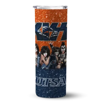 Customized UTSA Roadrunners Kiss Band Blue Skinny Tumbler