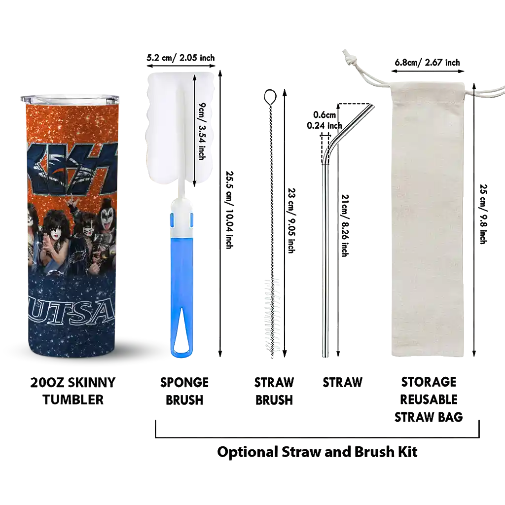 customized-utsa-roadrunners-kiss-band-blue-skinny-tumbler-new-arrival.webp