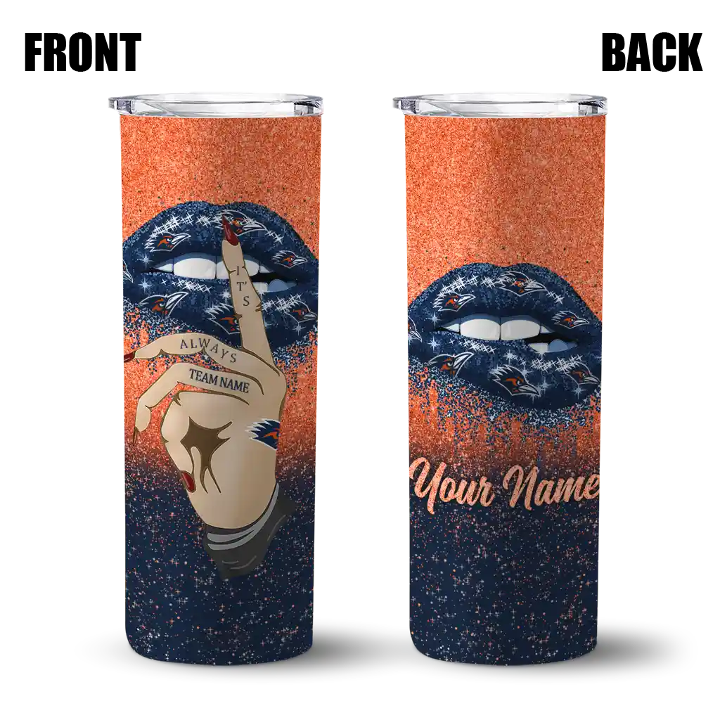 customized-utsa-roadrunners-sparkle-lips-orange-skinny-tumbler-fashion-forward.webp