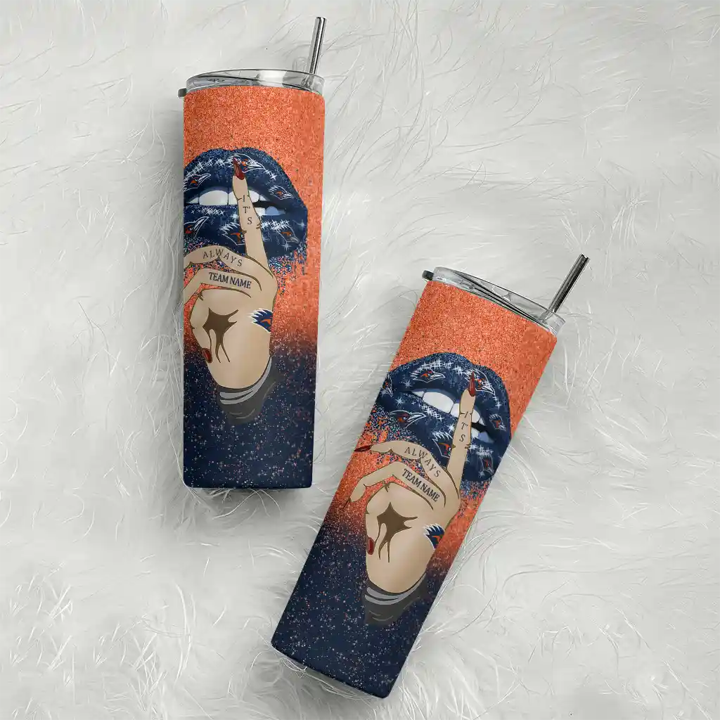 customized-utsa-roadrunners-sparkle-lips-orange-skinny-tumbler-top-rated.webp