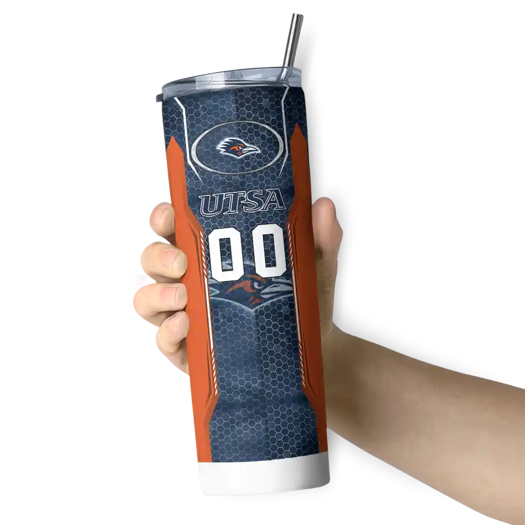 customized-utsa-roadrunners-stacked-diamond-orange-skinny-tumbler-premium-grade.webp
