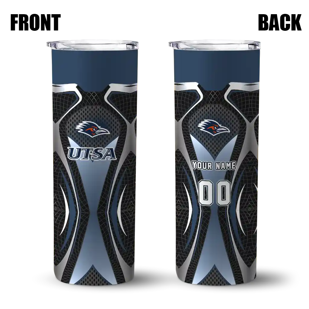 customized-utsa-roadrunners-superman-emblem-orange-black-skinny-tumbler-fashion-forward.webp