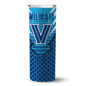 Customized Villanova Wildcats Chevron Stripes Navy Skinny Tumbler