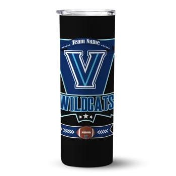 Customized Villanova Wildcats Helmet Belt Navy Black Skinny Tumbler