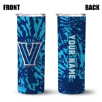 customized-villanova-wildcats-metallic-grid-navy-skinny-tumbler-best-selling.webp