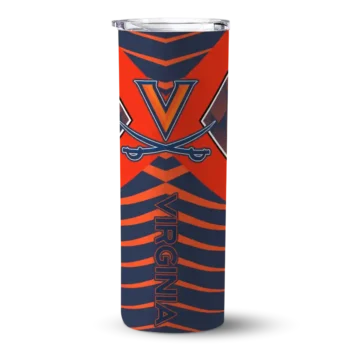 Customized Virginia Cavaliers Camo Texture Blue Skinny Tumbler