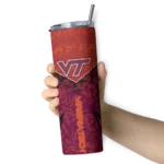 customized-virginia-tech-hokies-spiral-burst-print-maroon-skinny-tumbler-best-selling.webp