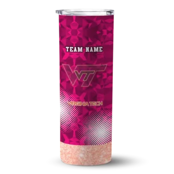 Customized Virginia Tech Hokies Starburst Tiles Maroon Skinny Tumbler