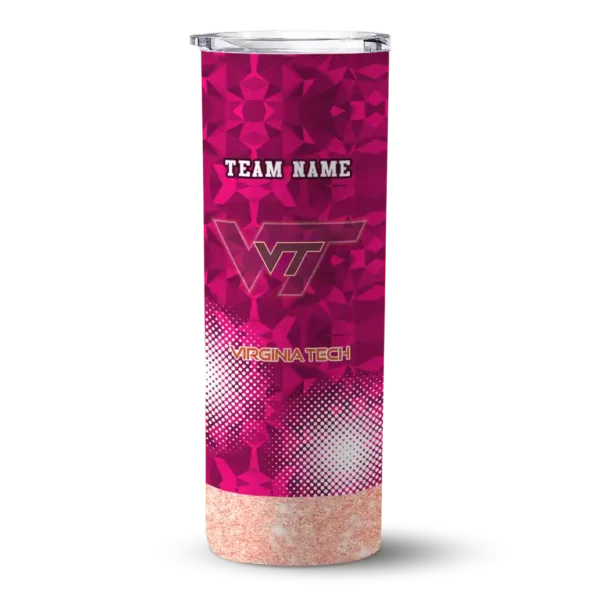 customized virginia tech hokies starburst tiles maroon skinny tumbler best selling