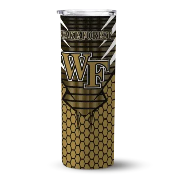 Customized Wake Forest Demon Deacons Chevron Stripes Gold Skinny Tumbler
