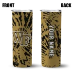 customized-wake-forest-demon-deacons-metallic-grid-gold-skinny-tumbler-best-selling.webp