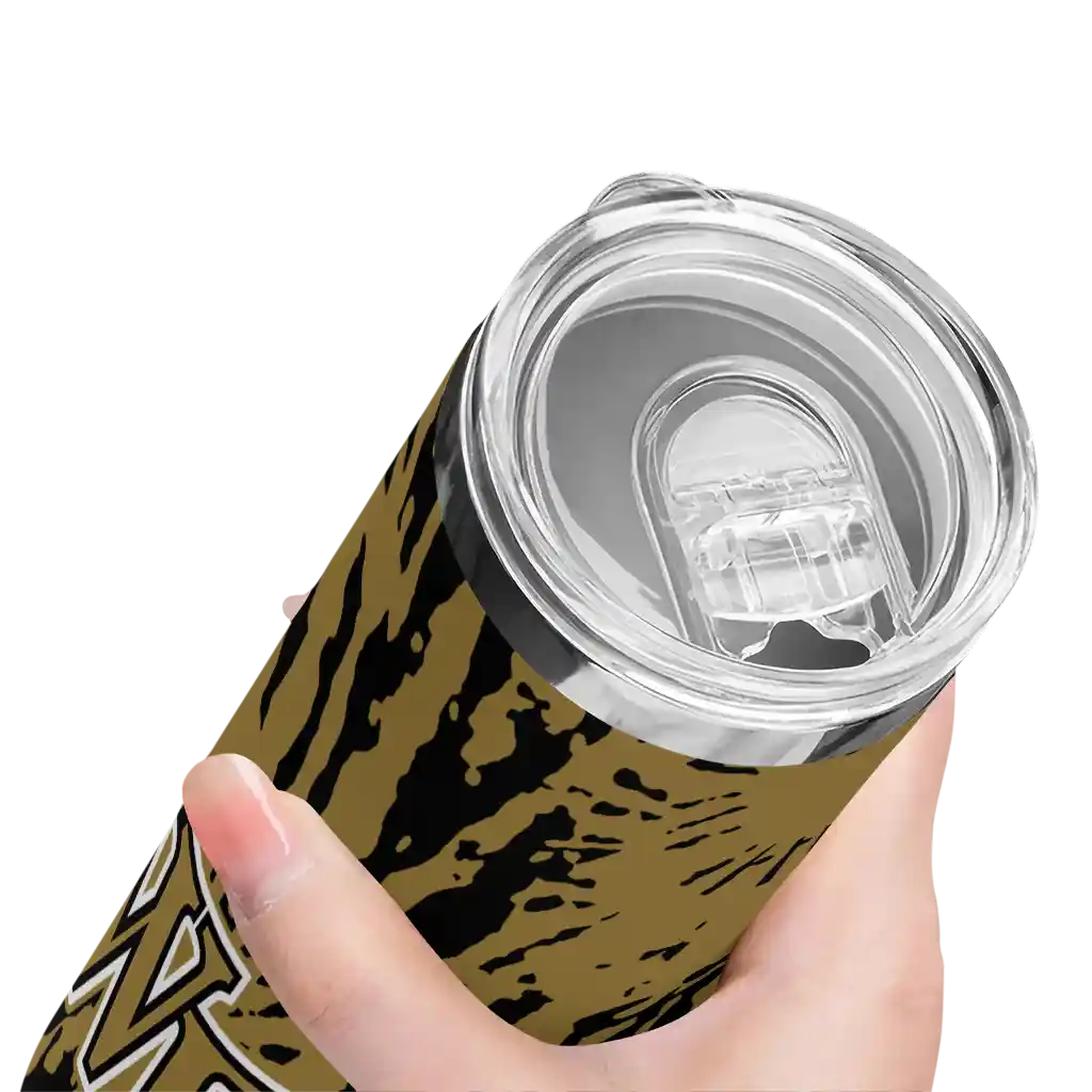 customized-wake-forest-demon-deacons-metallic-grid-gold-skinny-tumbler-high-quality-1.webp
