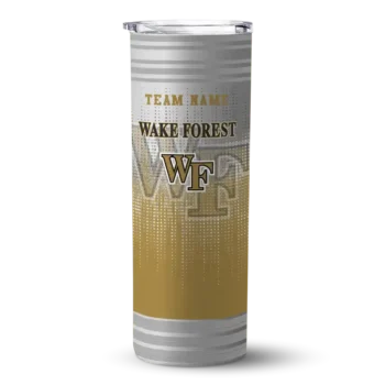 Customized Wake Forest Demon Deacons Swirl Texture Gold Skinny Tumbler