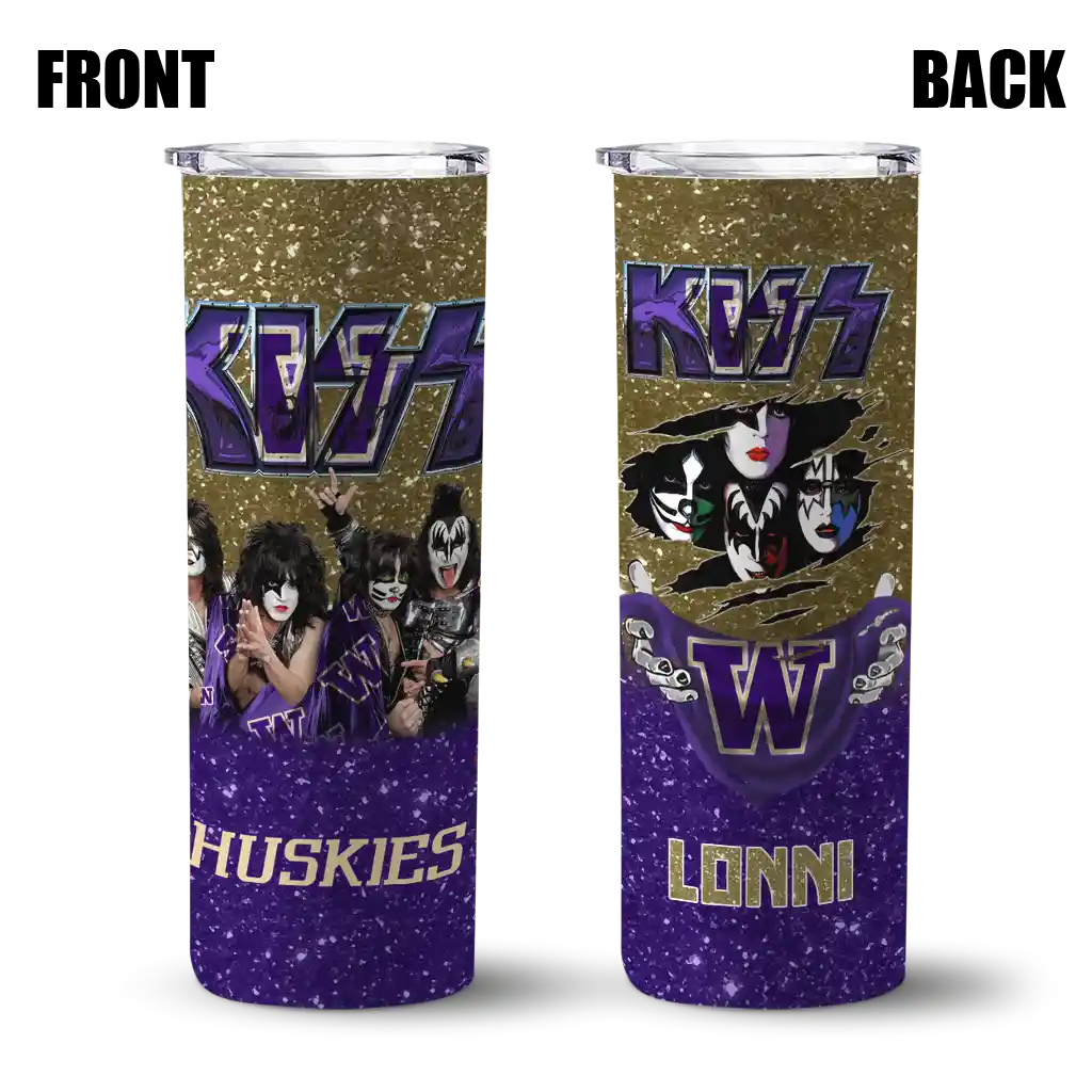 customized-washington-huskies-kiss-band-gold-skinny-tumbler-fashion-forward.webp