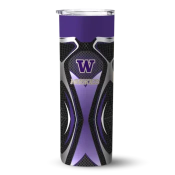 Customized Washington Huskies Superman Emblem Purple Black Skinny Tumbler