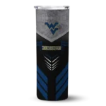 customized-west-virginia-mountaineers-hexagon-honeycomb-blue-black-skinny-tumbler-best-selling.webp