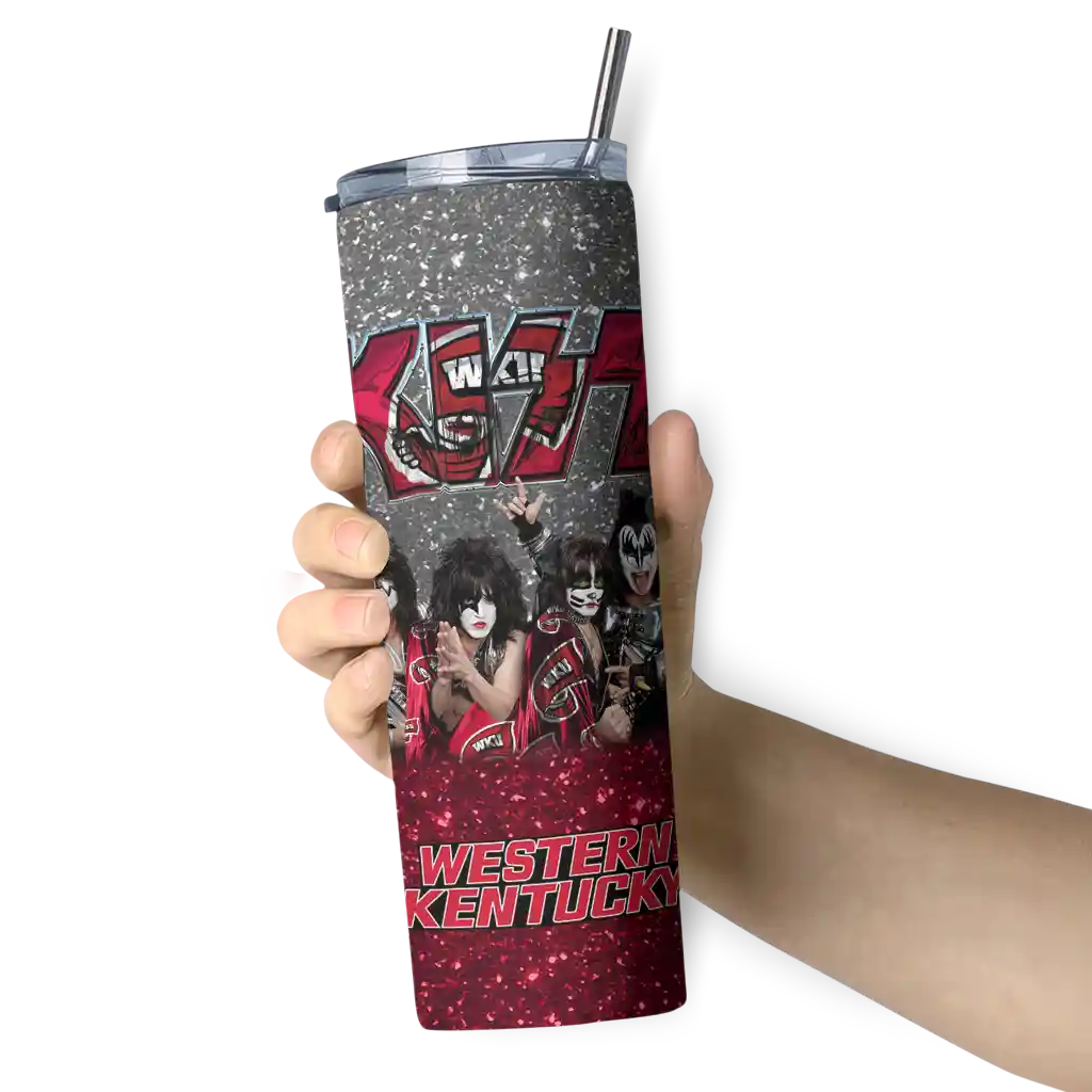 customized-western-kentucky-hilltoppers-kiss-band-black-skinny-tumbler-premium-grade.webp