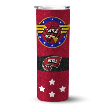 Customized Western Kentucky Hilltoppers Star Cluster Red Skinny Tumbler