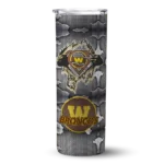 customized-western-michigan-broncos-chevron-v-brown-gray-skinny-tumbler-best-selling.webp