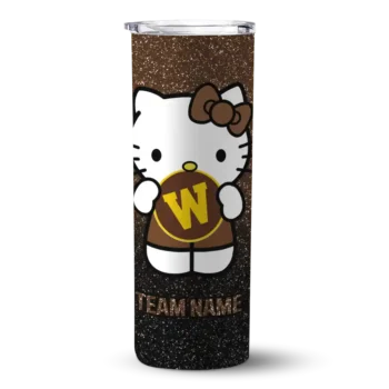 Customized Western Michigan Broncos Hello Kitty Brown Black Skinny Tumbler