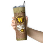 customized-western-michigan-broncos-pixel-fade-brown-skinny-tumbler-best-selling-2.webp