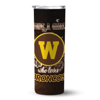 Customized Western Michigan Broncos Rose Romance Brown Black Skinny Tumbler