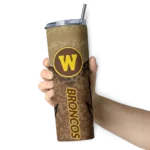 customized-western-michigan-broncos-spiral-burst-print-brown-skinny-tumbler-best-selling.webp