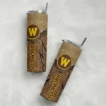 customized-western-michigan-broncos-spiral-burst-print-brown-skinny-tumbler-best-selling.webp