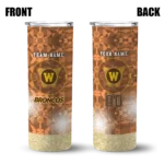 customized-western-michigan-broncos-starburst-tiles-brown-skinny-tumbler-best-selling.webp
