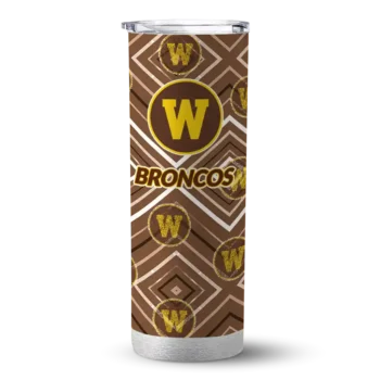 Customized Western Michigan Broncos Zipper Leopard Brown Skinny Tumbler