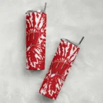 customized-wisconsin-badgers-metallic-grid-red-skinny-tumbler-best-selling.webp