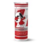customized-wisconsin-badgers-snoopy-dog-red-white-skinny-tumbler-best-selling.webp
