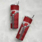 customized-wisconsin-badgers-sparkle-drip-red-skinny-tumbler-best-selling.webp