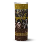 customized-wyoming-cowboys-kiss-band-gold-skinny-tumbler-best-selling-1.webp