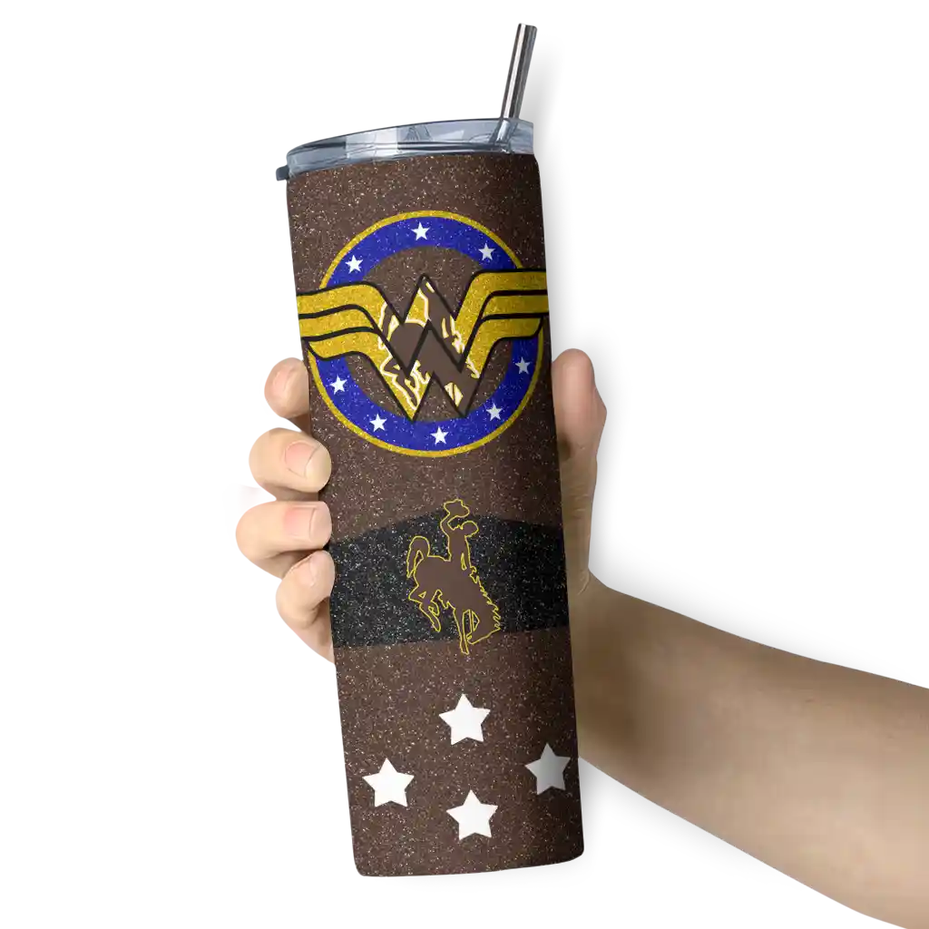 customized-wyoming-cowboys-star-cluster-brown-skinny-tumbler-premium-grade.webp