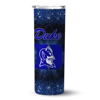 Duke Blue Devils Radiant Glitter Blue Skinny Tumbler