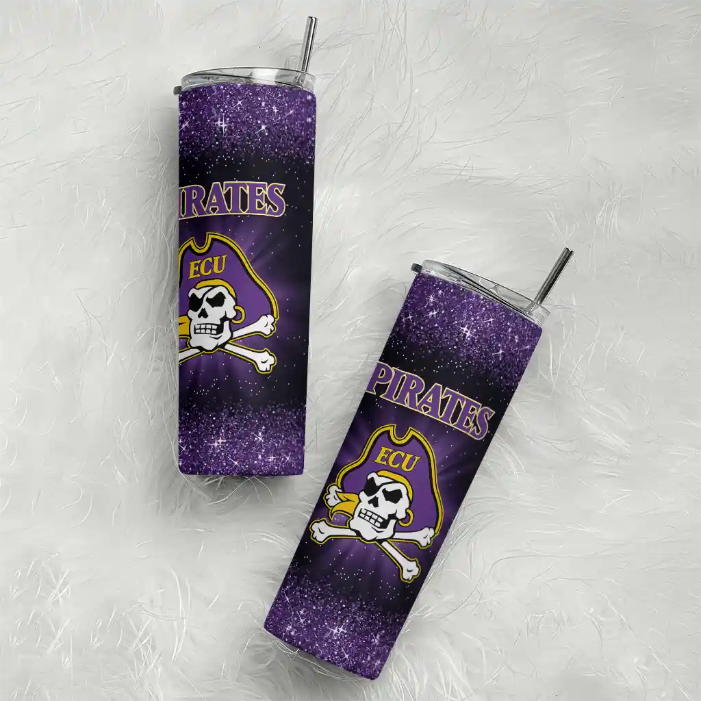 east-carolina-pirates-radiant-glitter-purple-skinny-tumbler-top-rated.webp