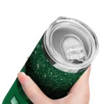 eastern-michigan-eagles-radiant-glitter-green-skinny-tumbler-best-selling.webp