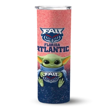 Florida Atlantic Owls Yoda Smile Blue Skinny Tumbler