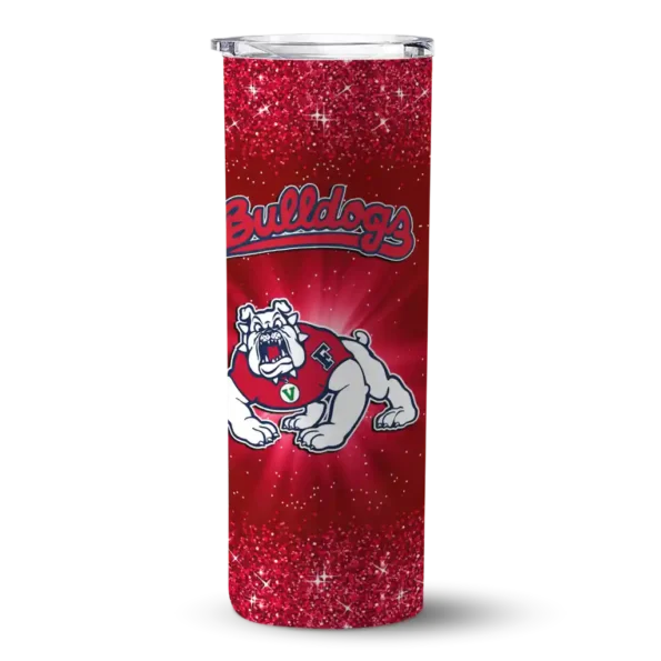 fresno state bulldogs radiant glitter red skinny tumbler best selling