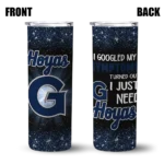 georgetown hoyas radiant glitter blue skinny tumbler best selling 1.webp