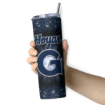 georgetown hoyas radiant glitter blue skinny tumbler best selling 1.webp