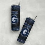 georgetown hoyas radiant glitter blue skinny tumbler best selling 1.webp