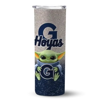 Georgetown Hoyas Yoda Smile Blue Skinny Tumbler