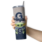 georgetown hoyas yoda smile blue skinny tumbler best selling 1.webp