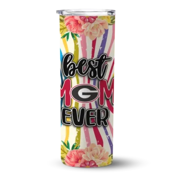 Georgia Bulldogs Flower Cluster Skinny Tumbler