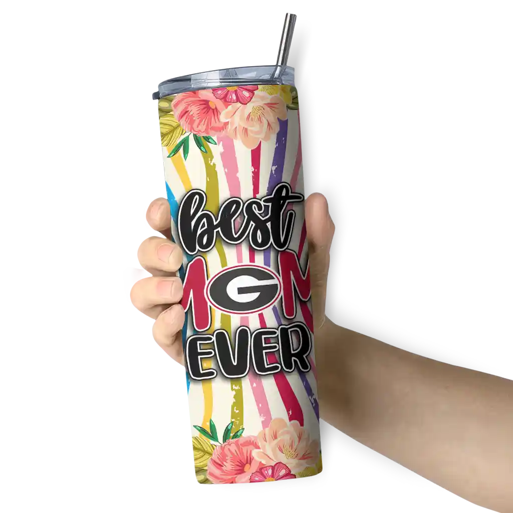 georgia-bulldogs-flower-cluster-skinny-tumbler-premium-grade.webp
