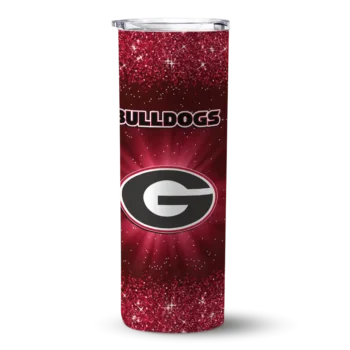 Georgia Bulldogs Radiant Glitter Red Skinny Tumbler
