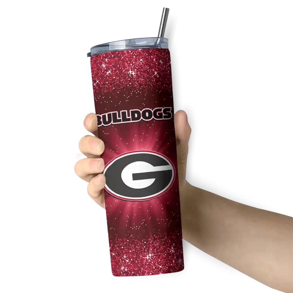 georgia-bulldogs-radiant-glitter-red-skinny-tumbler-premium-grade.webp